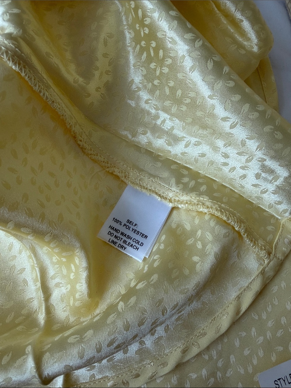 Promesa Yellow Satiny Chemise Strapy  Dress. Size M, L - Picture 6 of 7